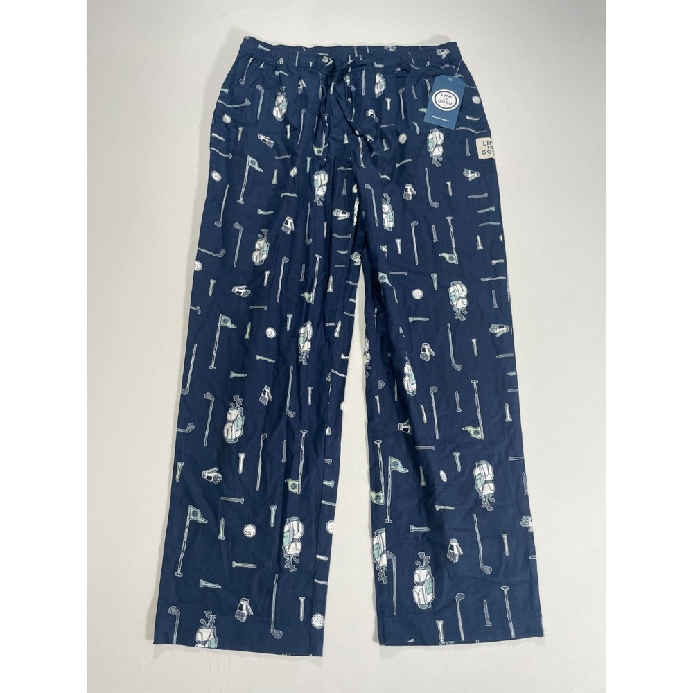 NWT Life Is Good Men's Size Large Pajama Pants Soft Flannel Lounge Golf More